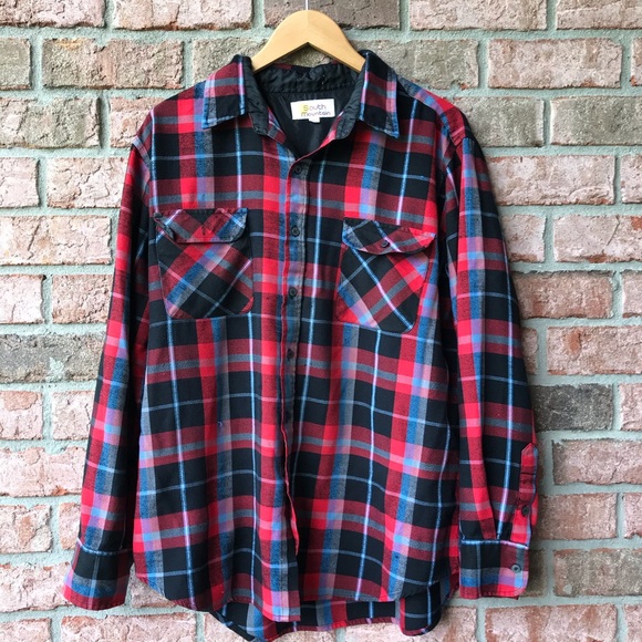 Red & Black South Mountain Flannel Button Up (XL) - Picture 1 of 3